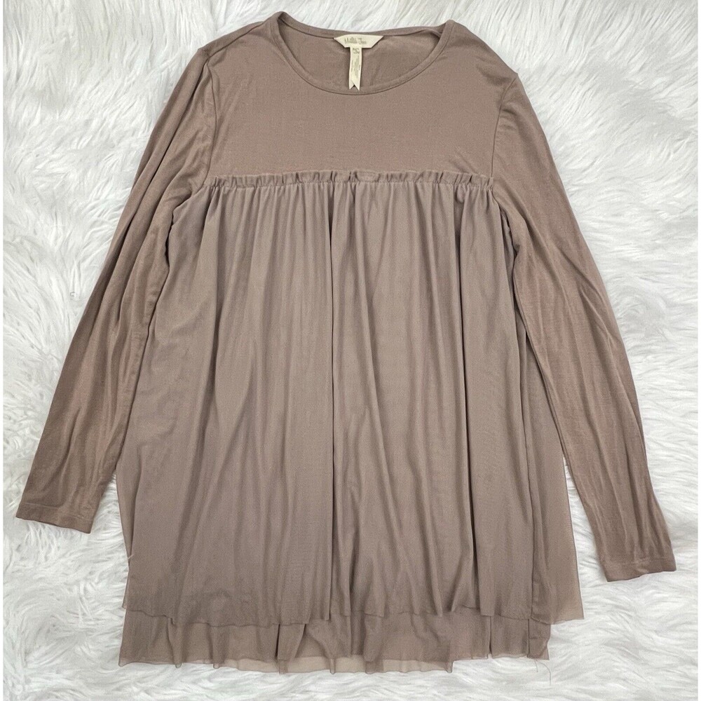 Matilda Jane Blouse Tunic Layered Lined Brown Bohemian Women's Small